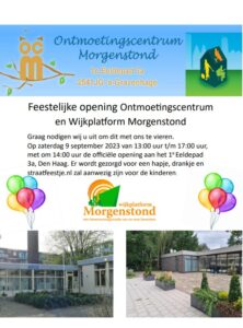 Openingsfeest Ontmoetingscentrum Morgenstond @ Ontmoetingscentrum Morgenstond
