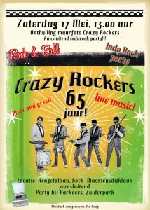 Onthulling Muurfoto Crazy Rockers @ Hengelolaan hoek Maartensdijklaan
