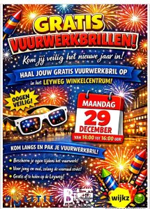 Gratis vuurwerkbrillen @ Winkelcentrum Leyweg