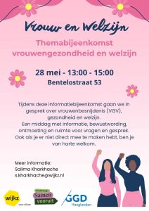 Themabijeenkomst Vrouwengezondheid en welzijn @ Bentelostraat 53