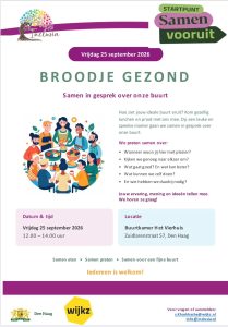 Broodje gezond - samen in gesprek over onze buurt @ Buurtkamer t Vierhuis